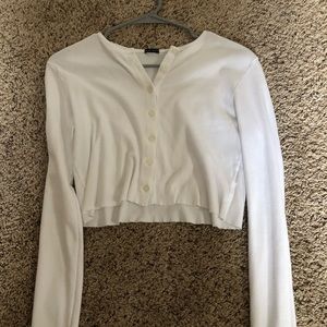 Brandy Melville cropped white long sleeve size S